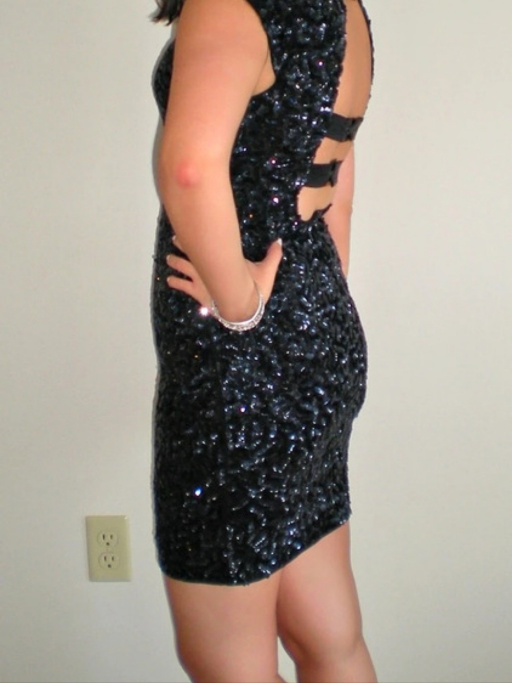 alice + olivia Sequin Mini Dress in Black